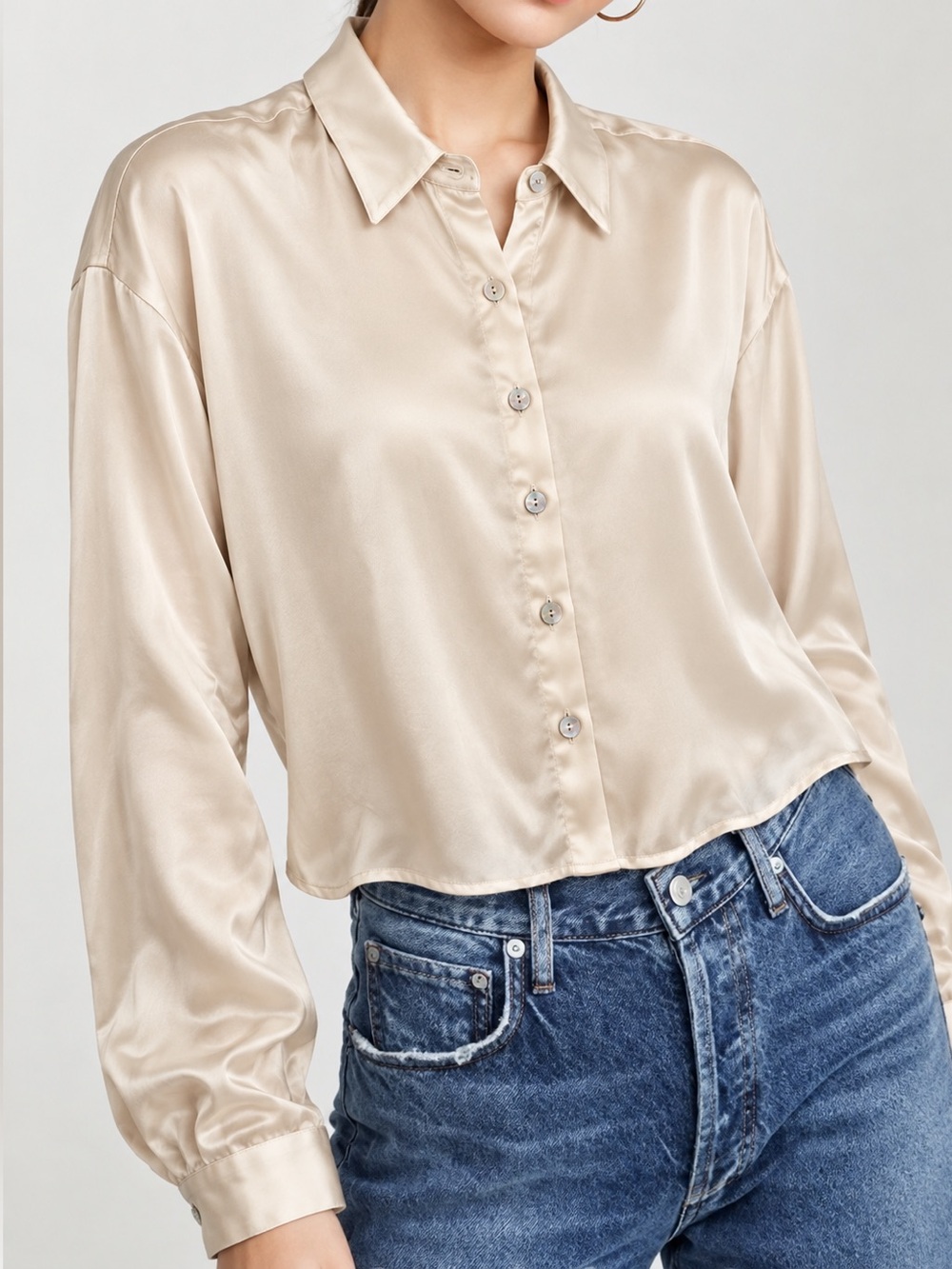 Joie Silk Cropped Blouse